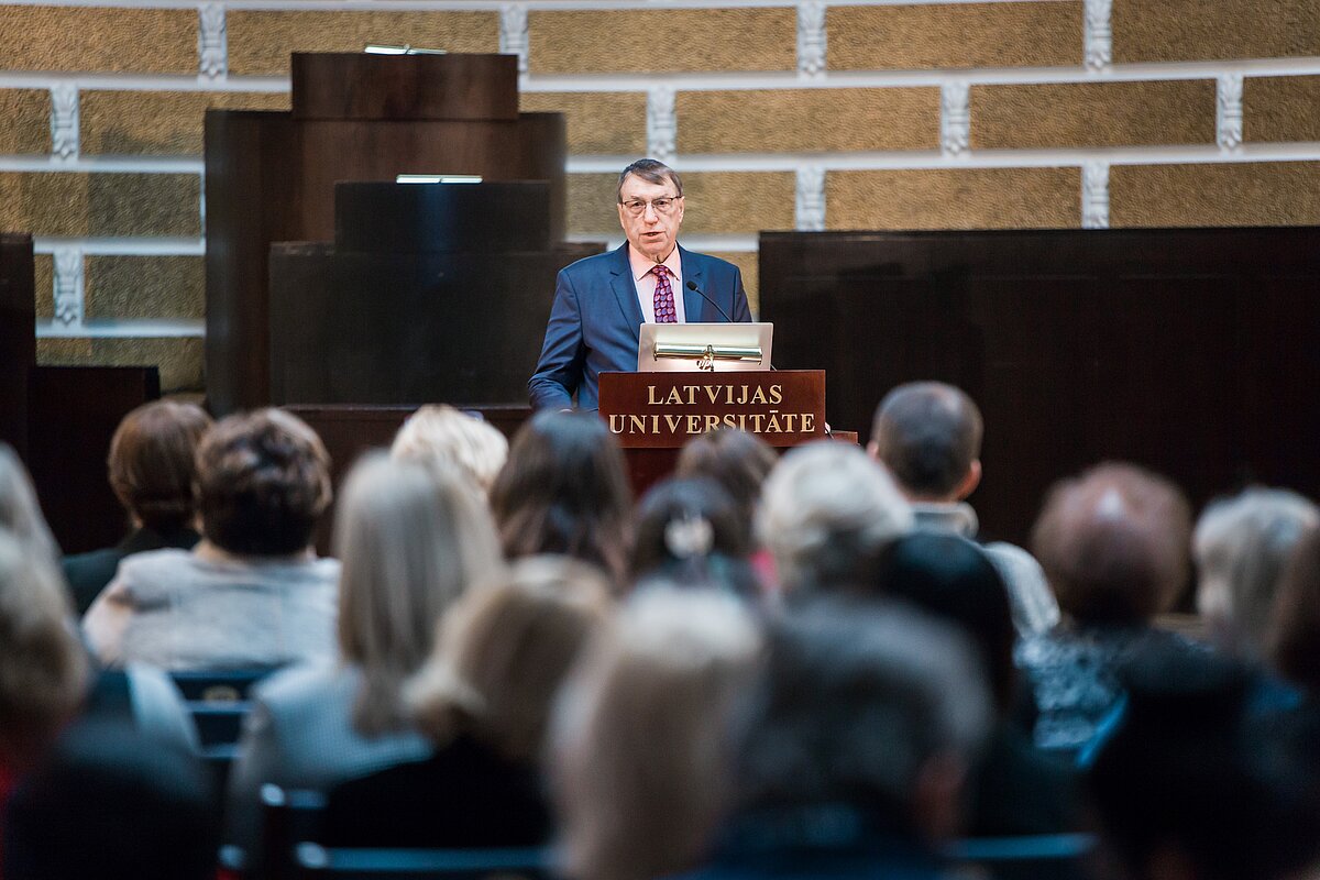 Latvijas Universitātes darbinieku kopsapulce. © Foto: Toms Grīnbergs, LU Komunikācijas departaments