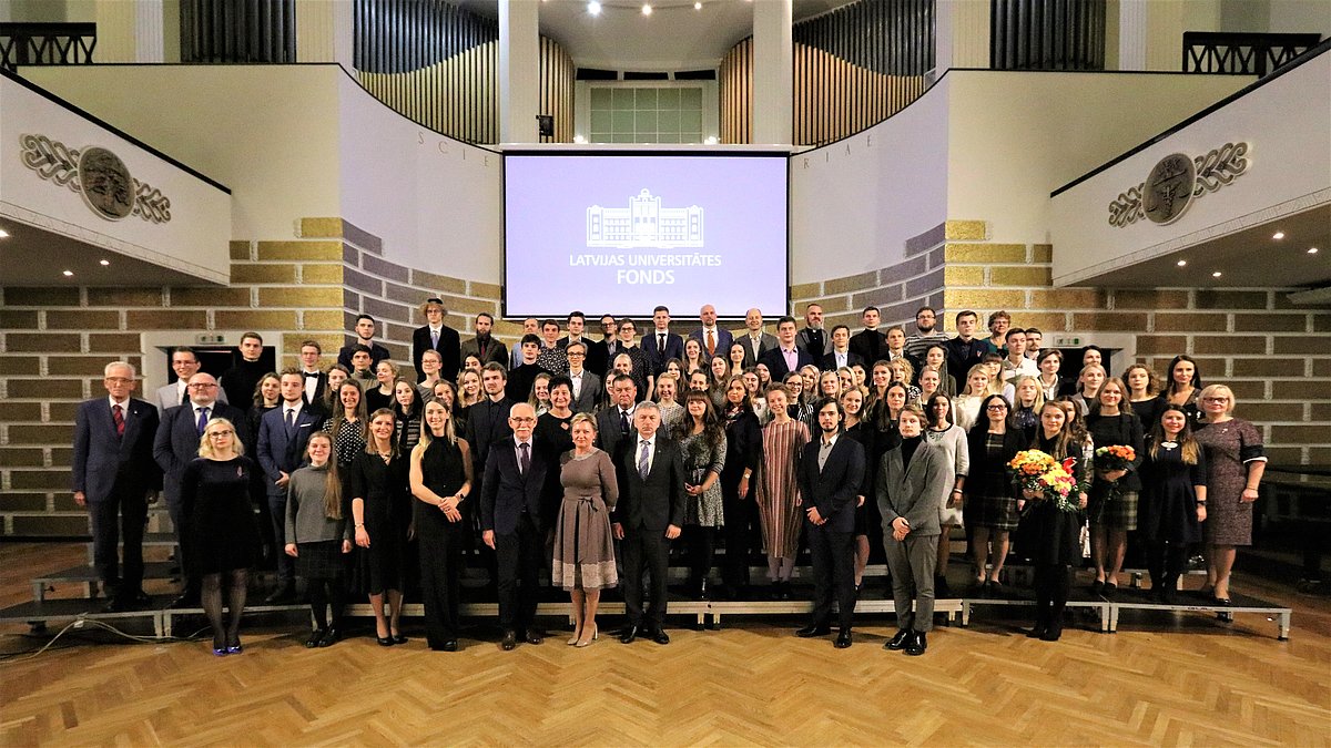 2019./2020. akad. gada LU fonda stipendiātu sumināšana LU Lielajā aulā. Foto: Jurijs Ješkins.