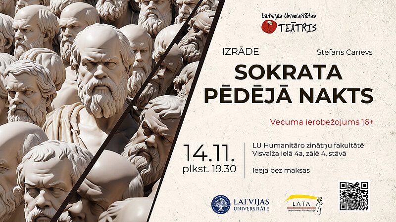 Studentu teātra "SOKRATA PĒDĒJĀ NAKTS" 14. novembrī
