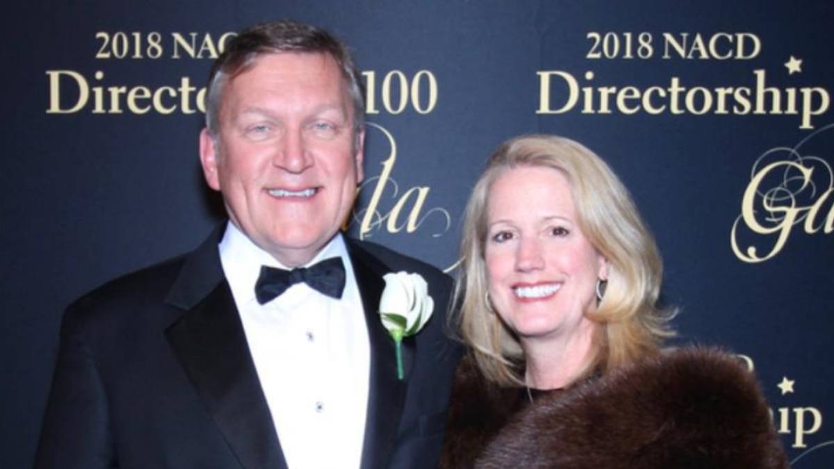 Peter and Jennifer Ragaušs at the ceremony of the National Assocation of Corporate Directors (NACD) Top100 for 2018. Photo from personal archive.